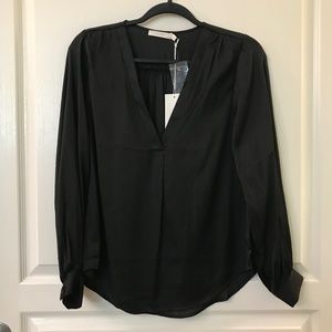 NWT LUSH V-Neck Black Blouse
